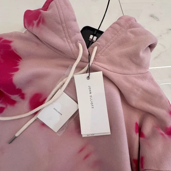 John Elliott Pink Tie-Dye Beach Hoodie - Picture 2 of 4